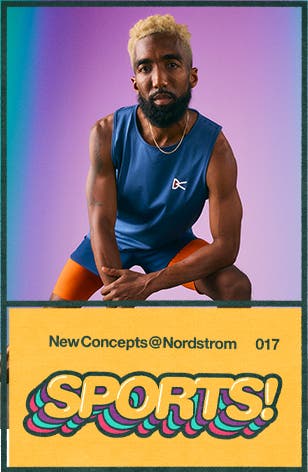 New Concepts at Nordstrom. Man wearing colorful athletic clothing.